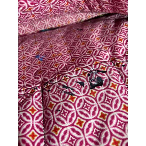 Vera Bradley MOD FLORAL PINK Double Handle Tote Bag Quilted Brown Floral - Picture 8 of 8